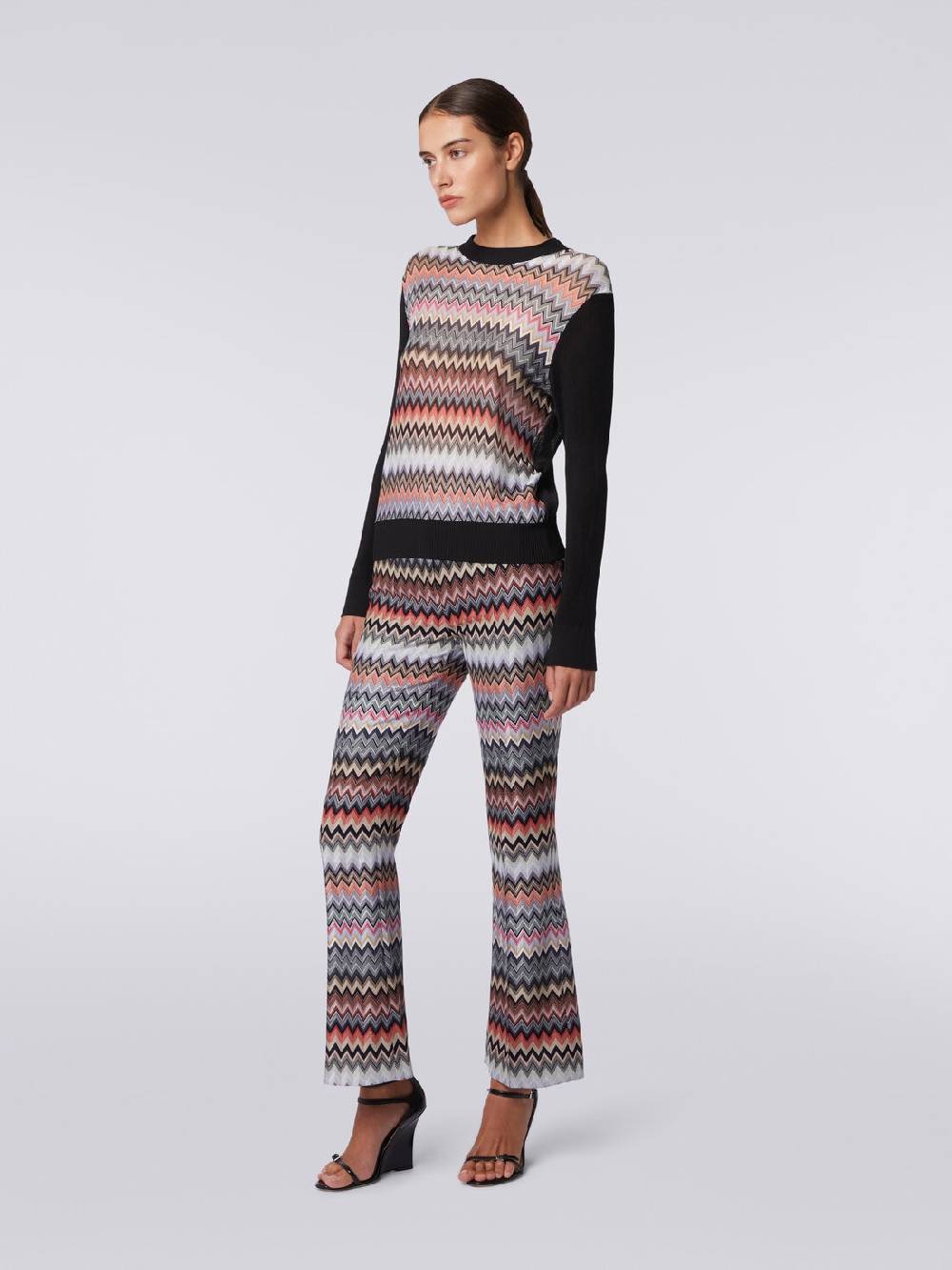 M Missoni Pullover girocollo in viscosa zig zag Fino al 55% di sconto