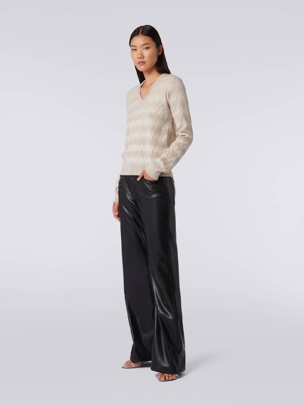 M Missoni Pullover con scollo a V in cachemire con zig zag Discount Store per i nuovi prodotti