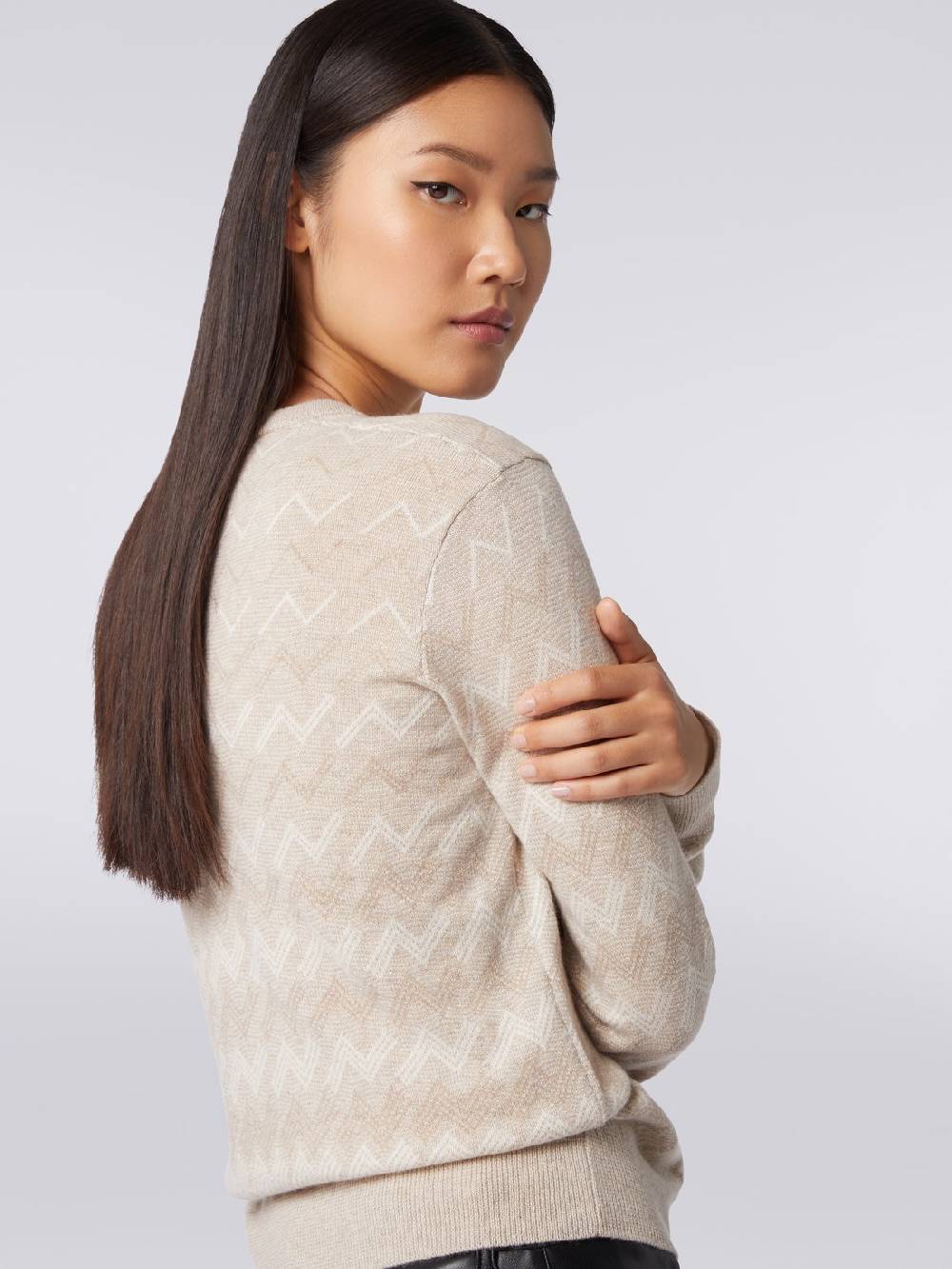 M Missoni Pullover con scollo a V in cachemire con zig zag Discount Store per i nuovi prodotti