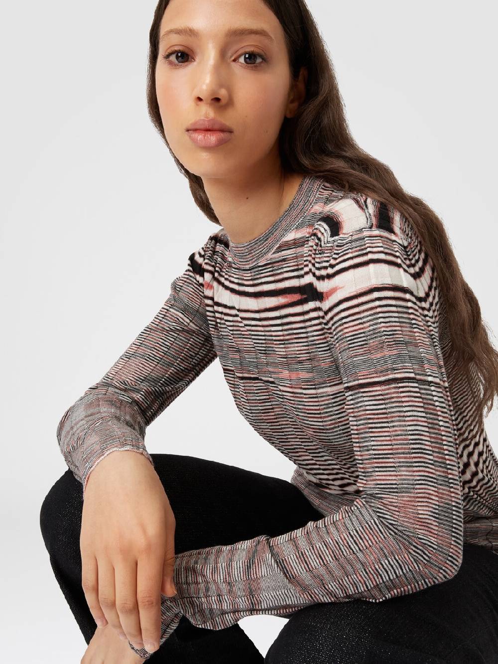 M Missoni Maglia girocollo in cashmere e seta fiammata Solo un giorno rimasto
