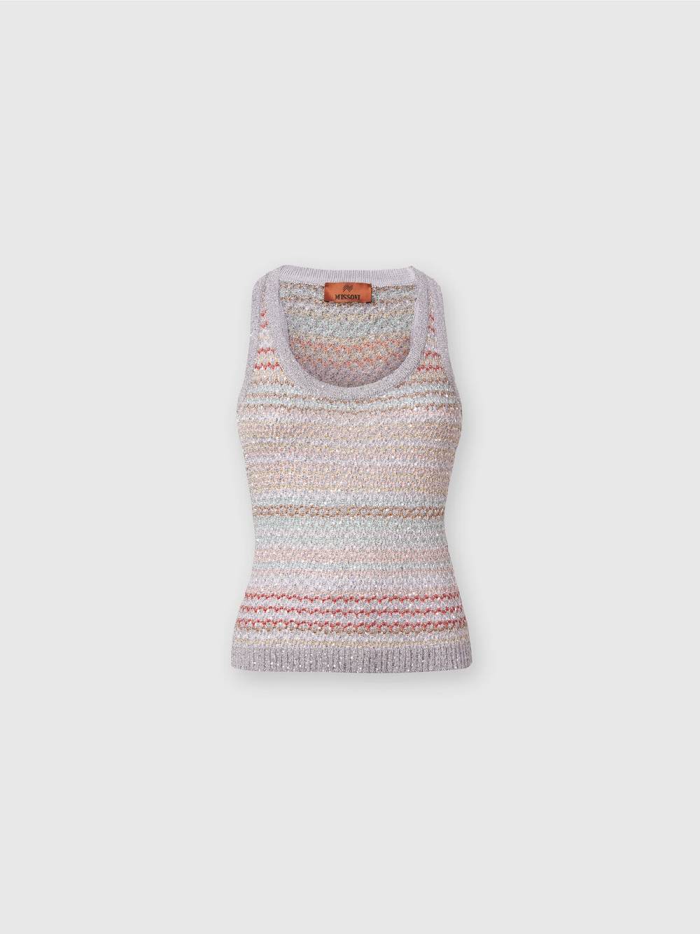 M Missoni Canottiera in maglia a rete con applicazione di paillettes Super sconto