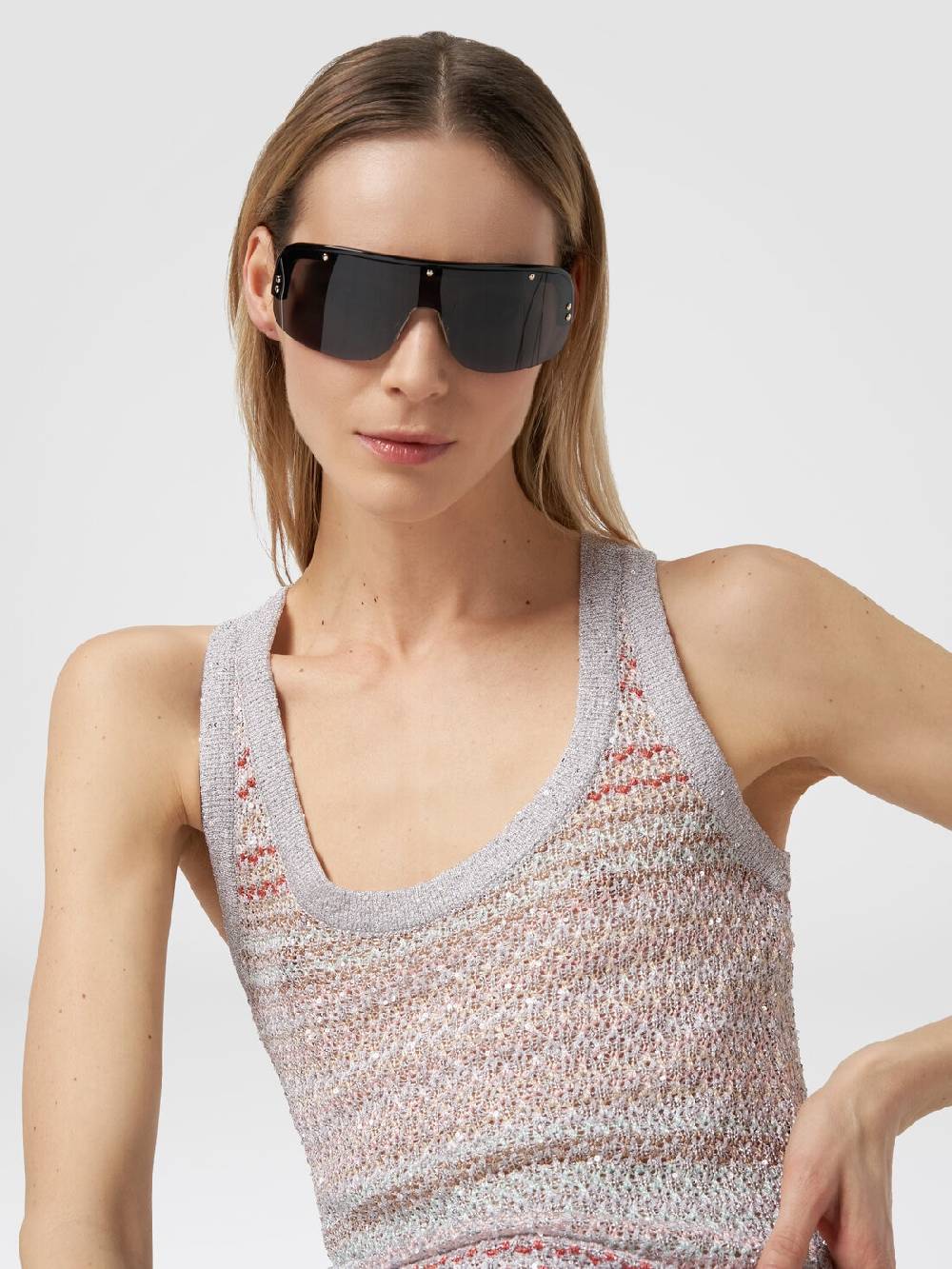 M Missoni Canottiera in maglia a rete con applicazione di paillettes Super sconto