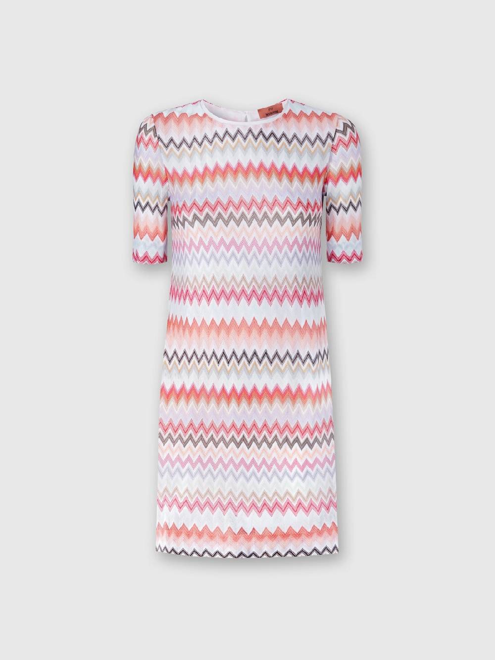 M Missoni Abito a maniche corte in cotone e viscosa zig zag Enormi sconti
