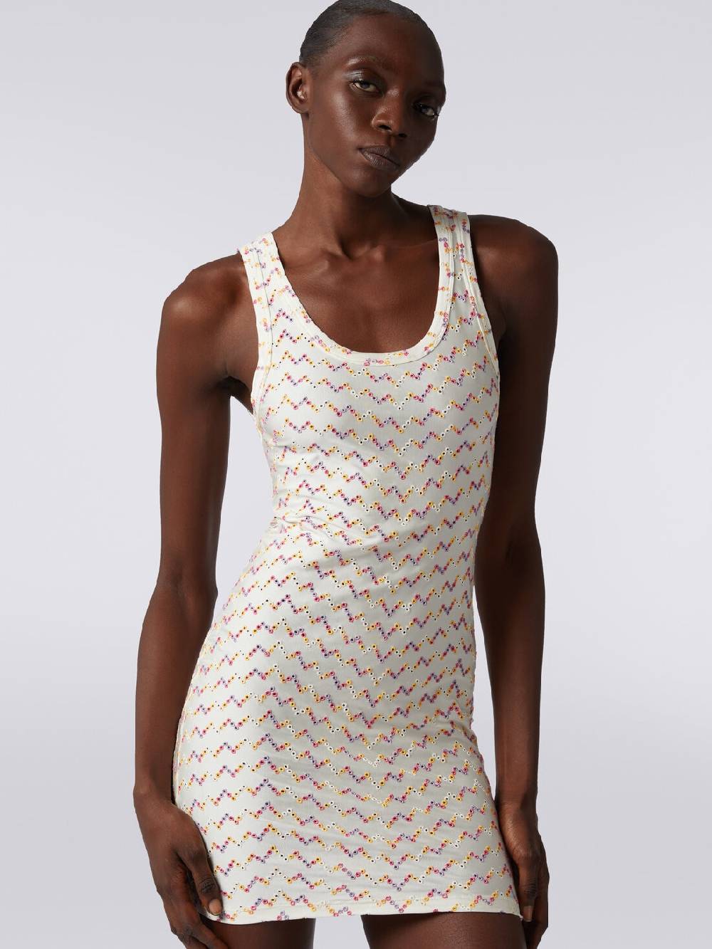 M Missoni Mini-abito smanicato stretch con pizzo sangallo Trasporto libero internazionale