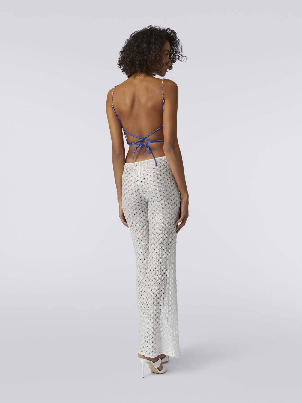 M Missoni Crop top effetto pizzo con spalline in catena e pietre Esporta salva
