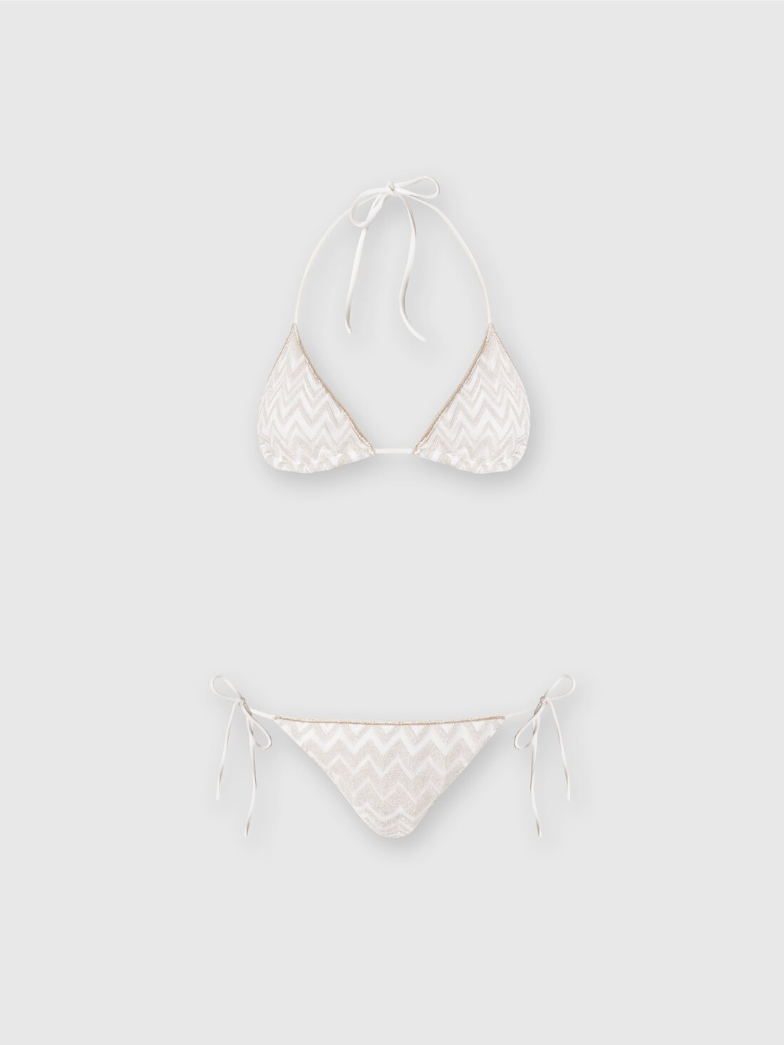 M Missoni Bikini in misto viscosa con zig zag tono su tono e lurex 50% di sconto per tempo limitato