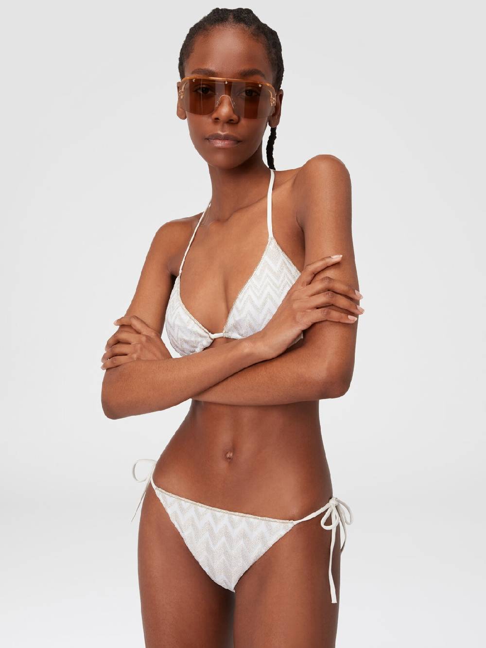 M Missoni Bikini in misto viscosa con zig zag tono su tono e lurex 50% di sconto per tempo limitato