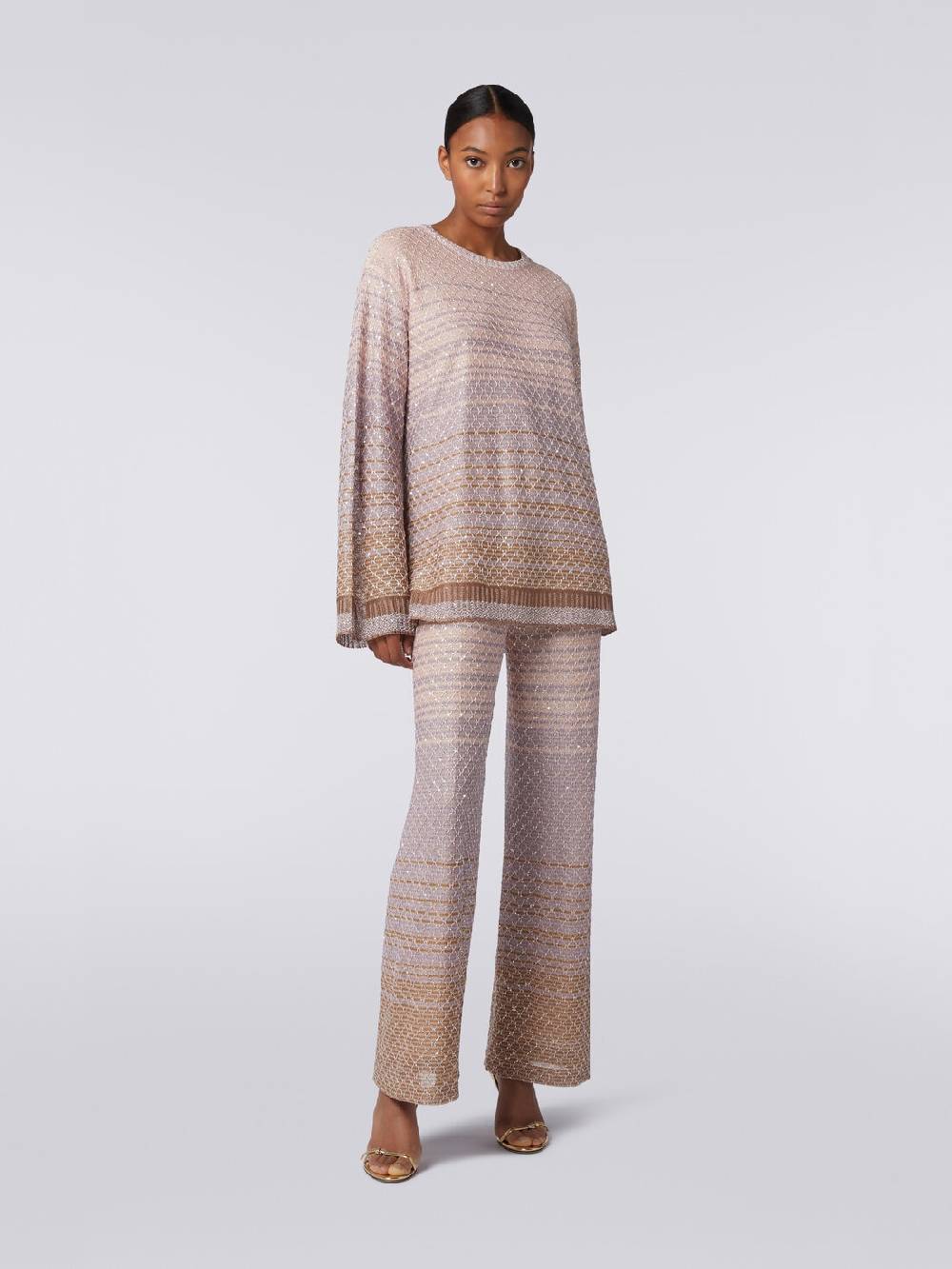 M Missoni Pullover girocollo in misto viscosa dégradé con paillettes Italy