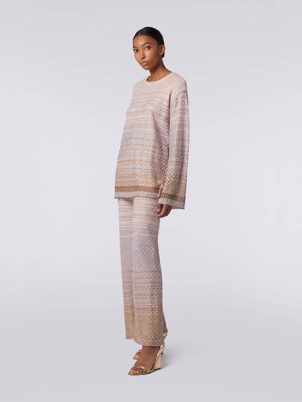 M Missoni Pullover girocollo in misto viscosa dégradé con paillettes Italy