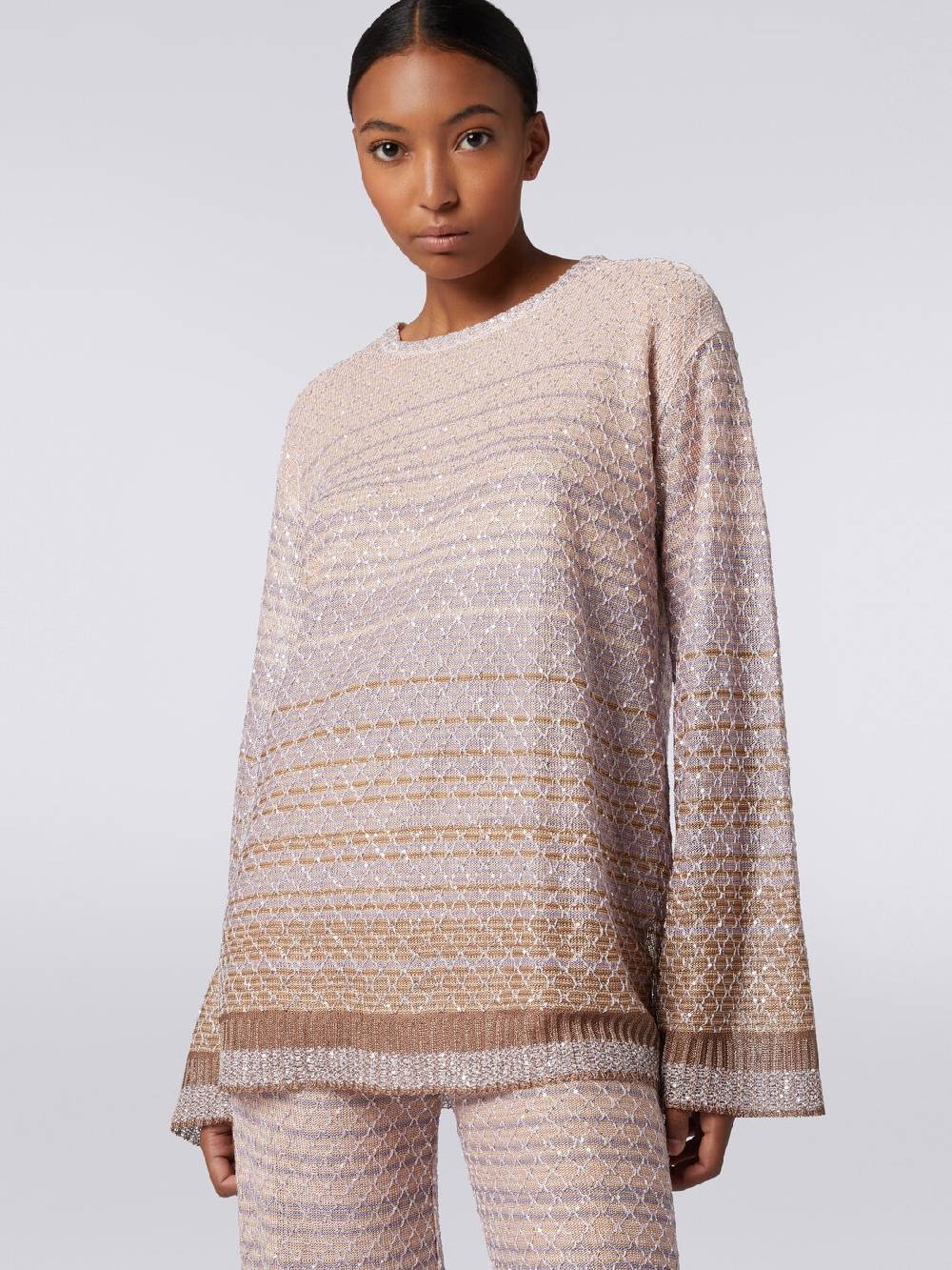 M Missoni Pullover girocollo in misto viscosa dégradé con paillettes Italy