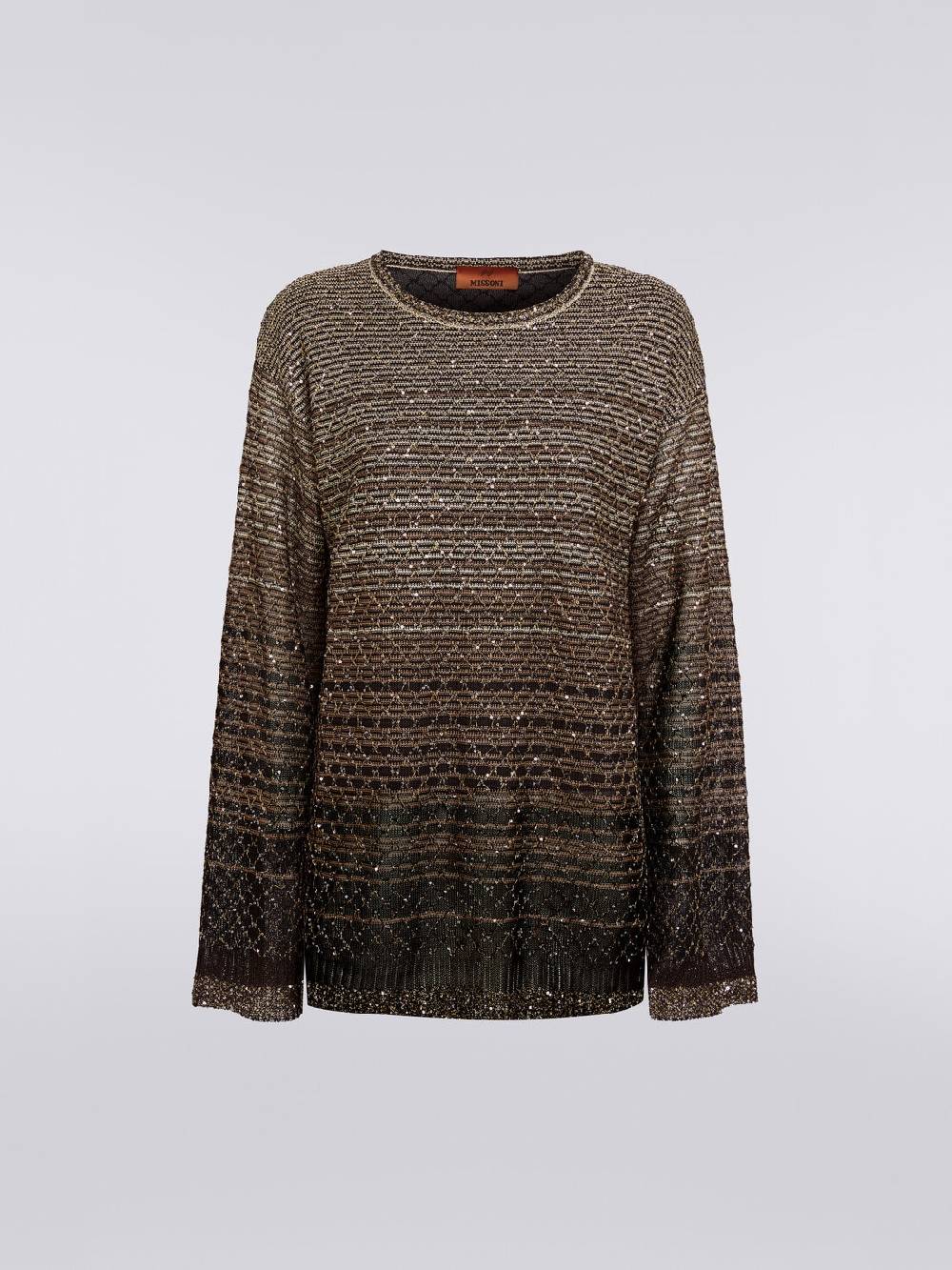 M Missoni Pullover girocollo in misto viscosa dégradé con paillettes Italia