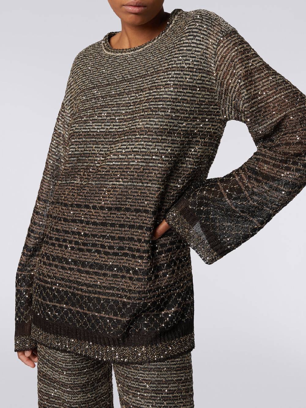 M Missoni Pullover girocollo in misto viscosa dégradé con paillettes Italia