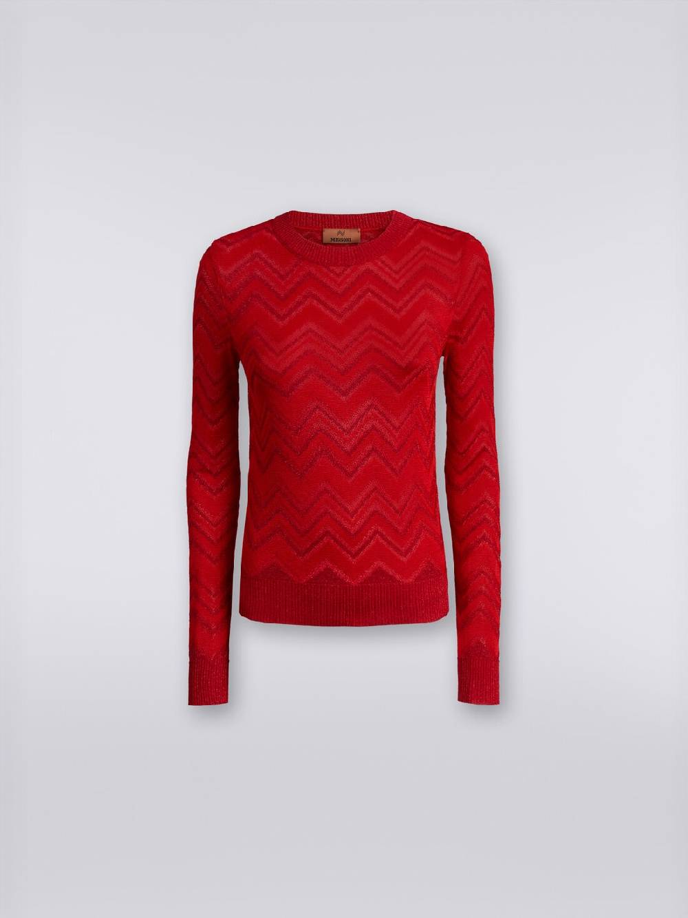 M Missoni Maglia girocollo in misto viscosa zig zag con lurex In Linea