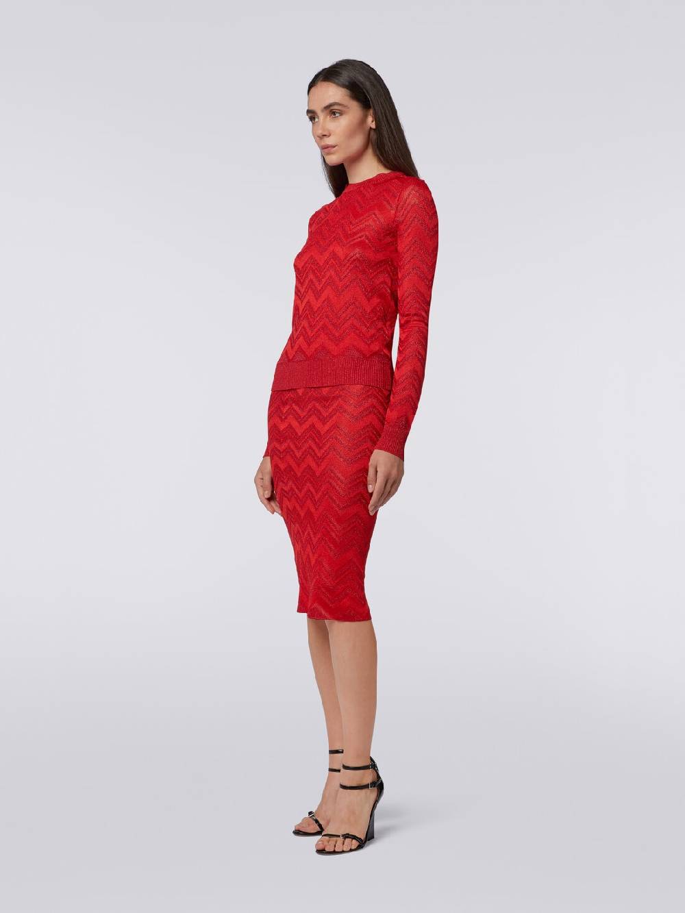 M Missoni Maglia girocollo in misto viscosa zig zag con lurex In Linea
