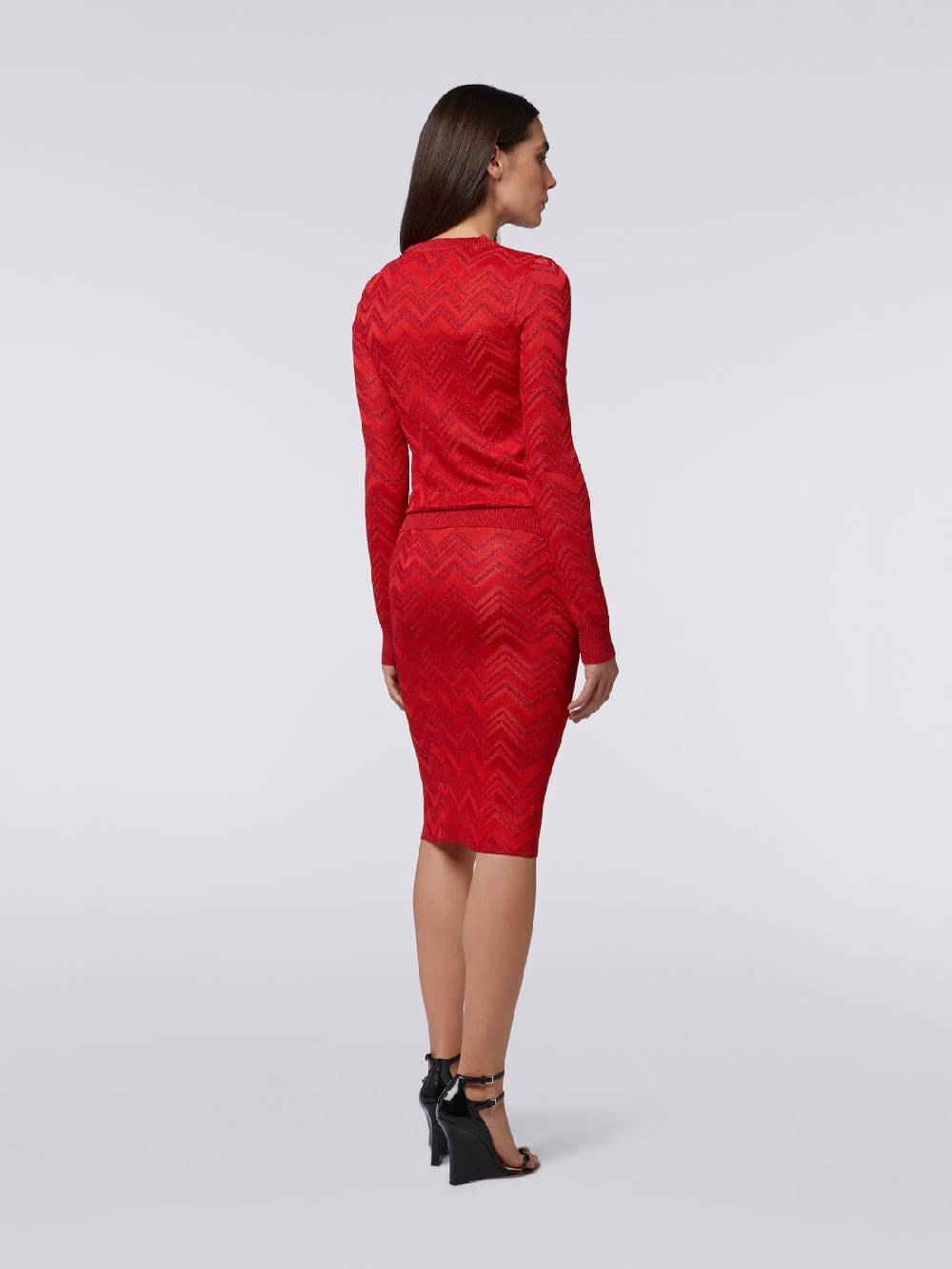 M Missoni Maglia girocollo in misto viscosa zig zag con lurex In Linea
