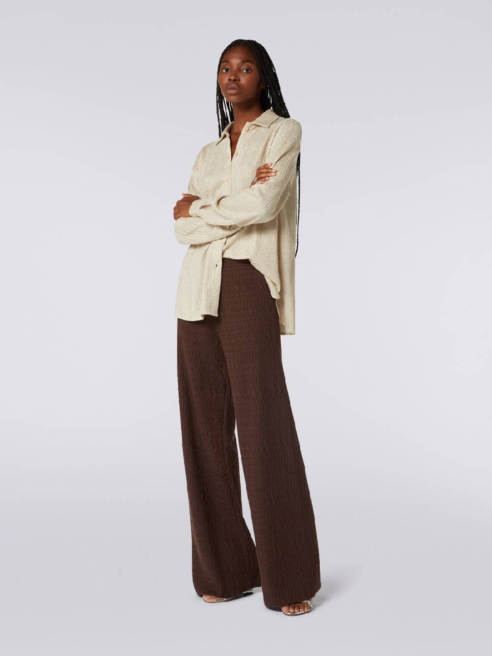 M Missoni Pantaloni a palazzo in cotone Qualità