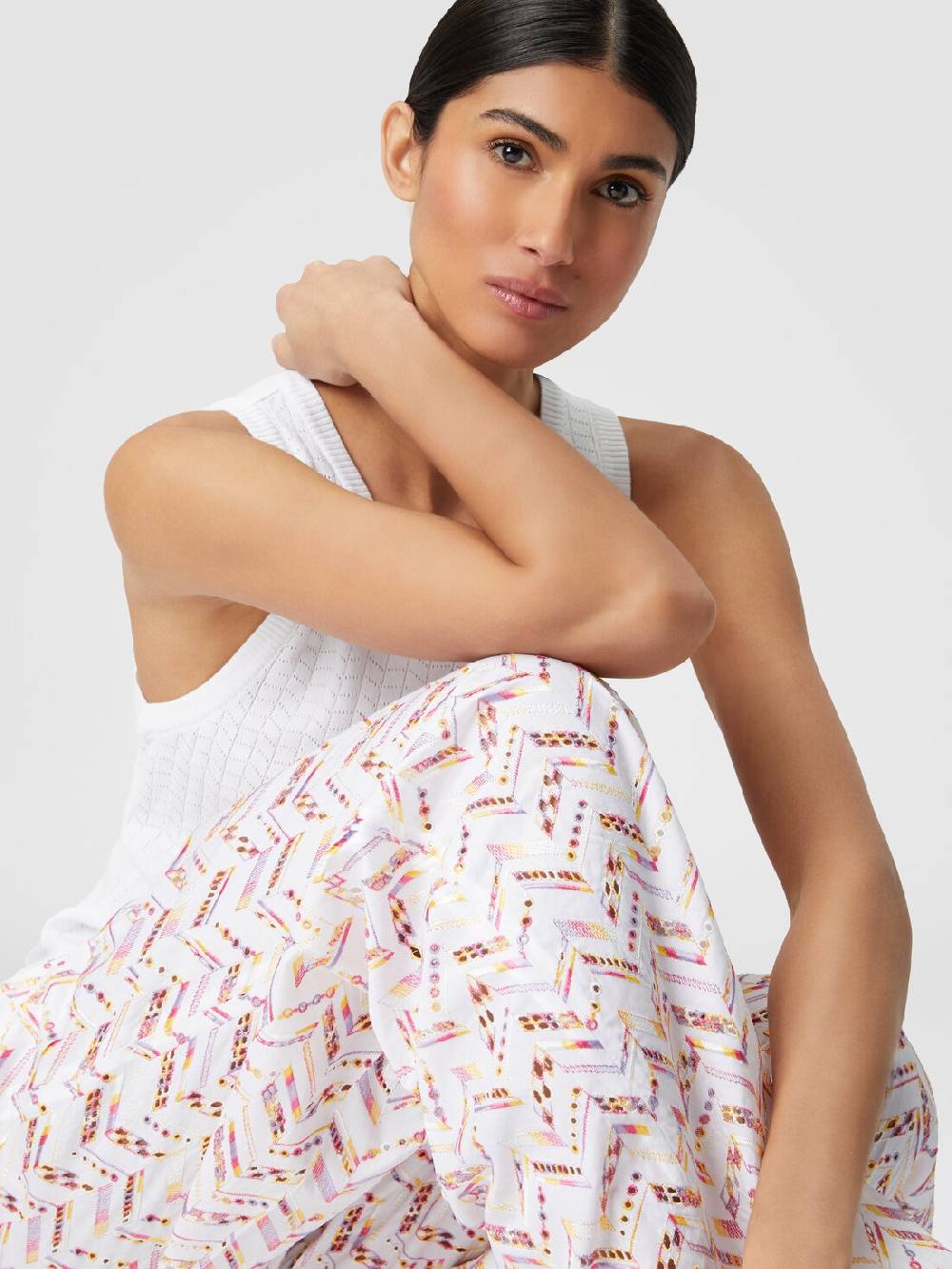 M Missoni Pantaloni in popeline di cotone con pizzo sangallo Vendita