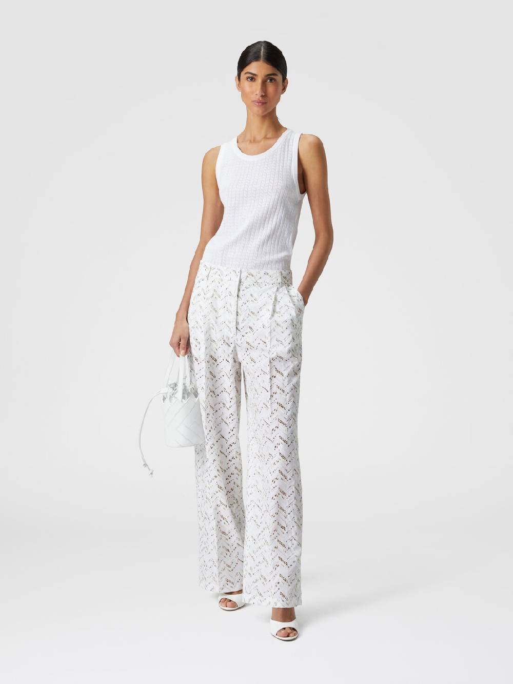 M Missoni Pantaloni in popeline di cotone con pizzo sangallo Promozione
