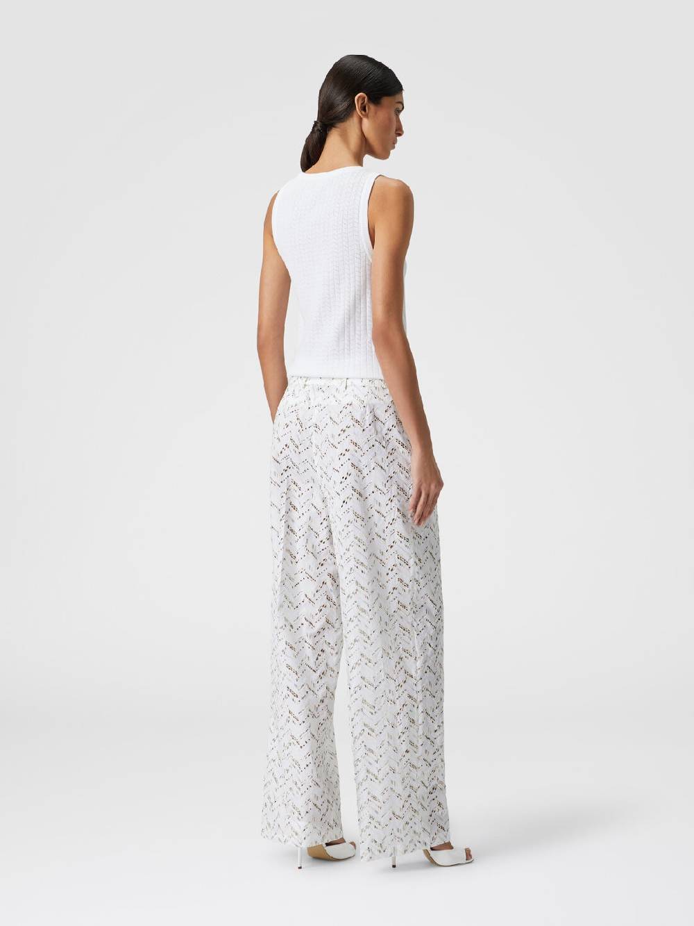 M Missoni Pantaloni in popeline di cotone con pizzo sangallo Promozione
