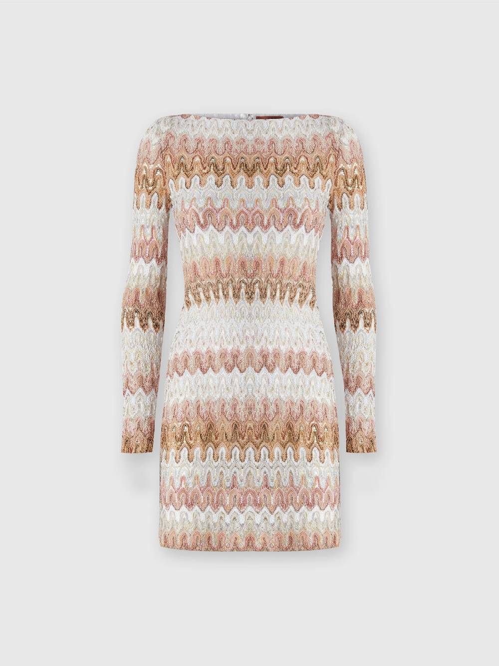 M Missoni Mini-abito a maniche lunghe in misto viscosa motivo a onde Pezzi Unici