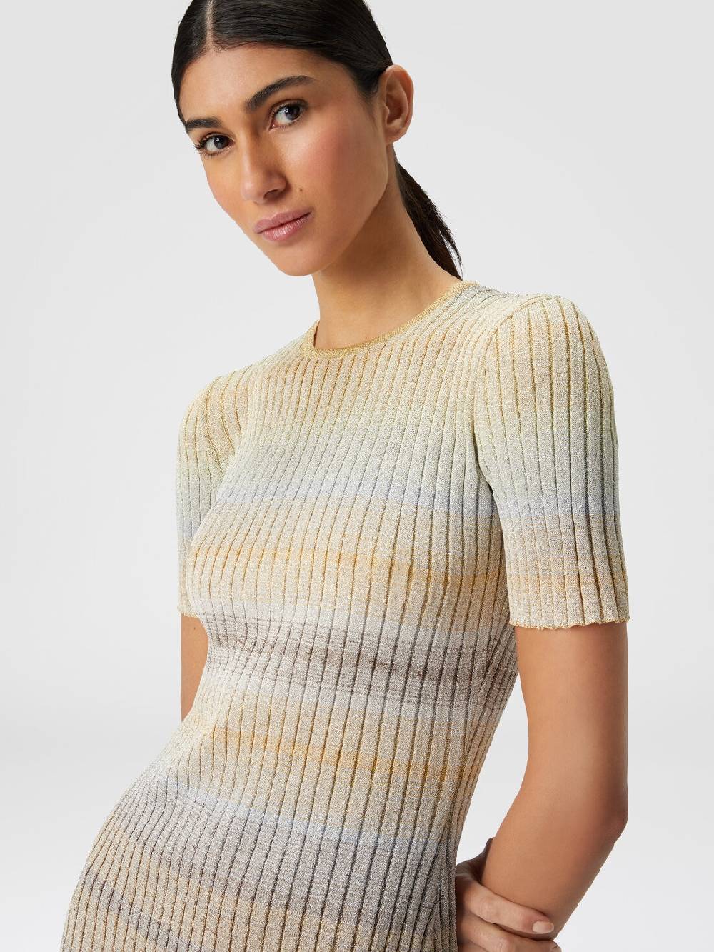M Missoni Mini-abito girocollo a costine con lurex Qualità Garantita