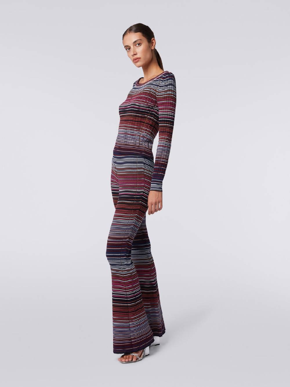 M Missoni Pantaloni flare in maglia di cotone e viscosa a righe Negozi Online