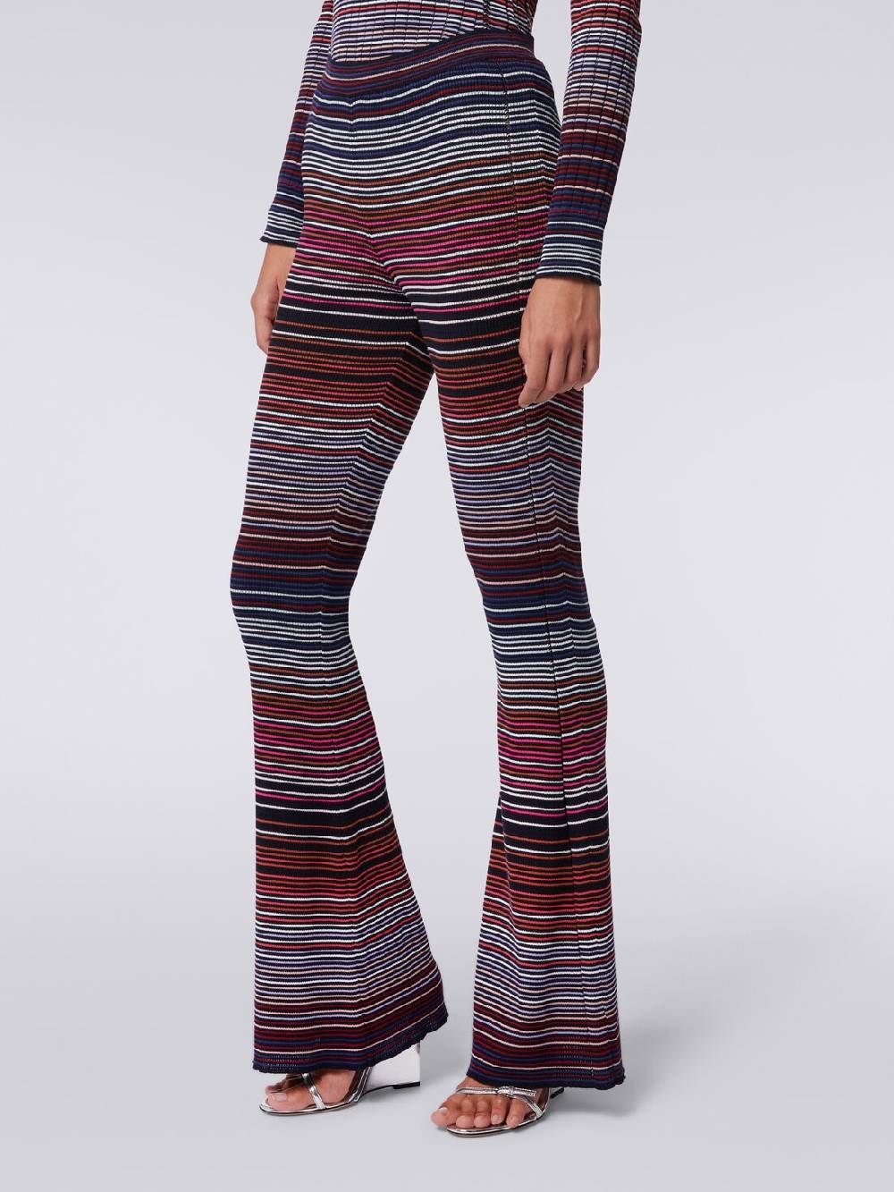M Missoni Pantaloni flare in maglia di cotone e viscosa a righe Negozi Online