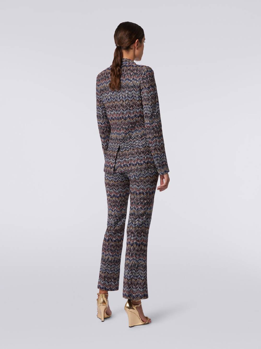 M Missoni Pantaloni cropped in misto viscosa lamé zig zag Fino Al -60%