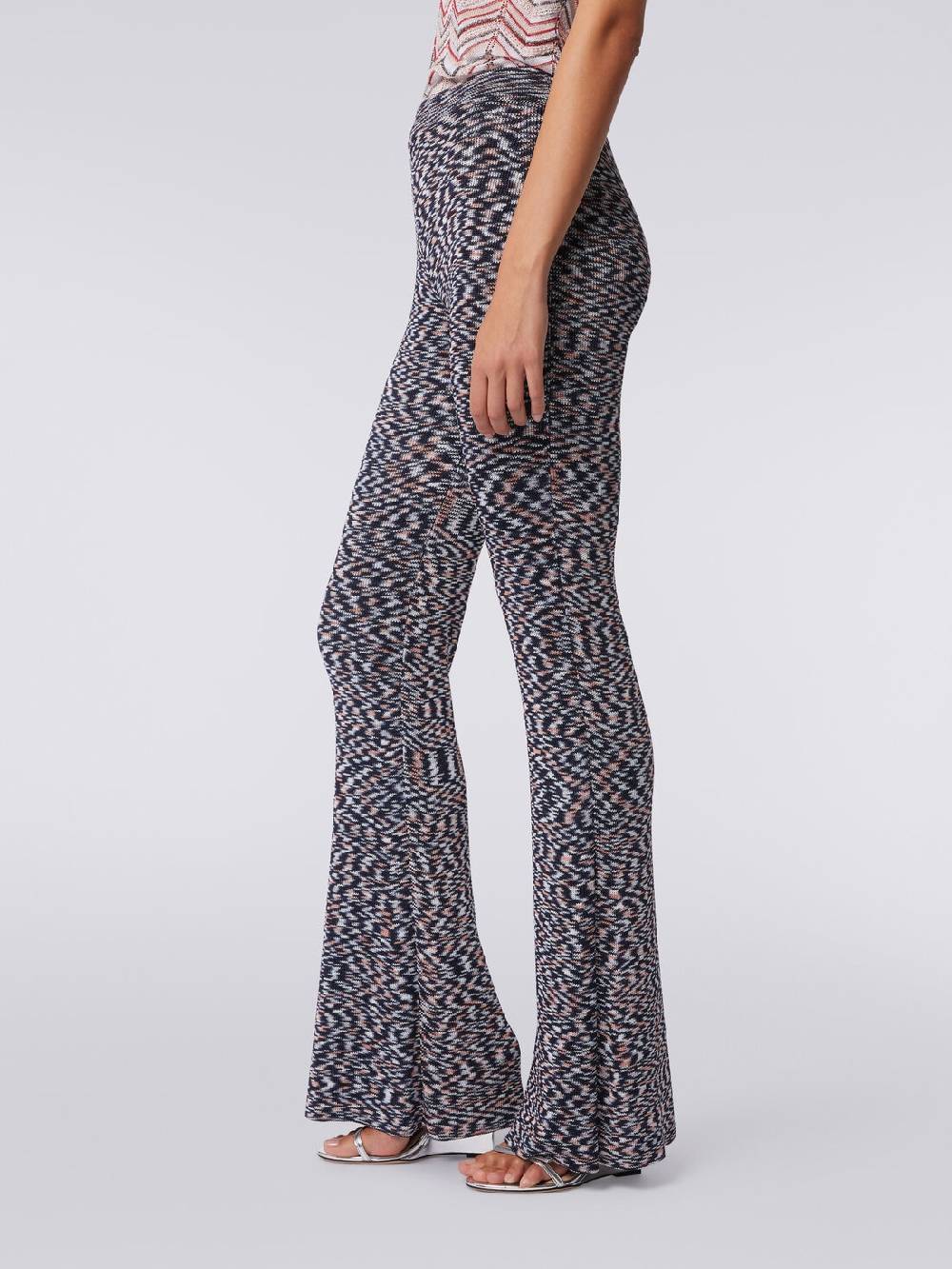 M Missoni Pantaloni flare in misto viscosa fiammata Sottocosto