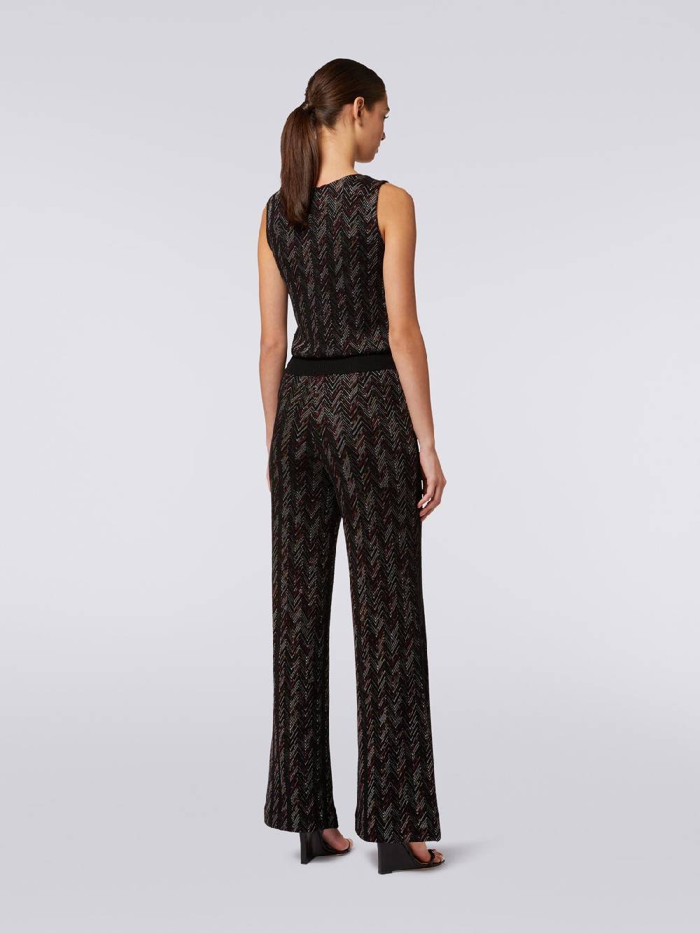 M Missoni Pantaloni a palazzo in lana e viscosa zig zag Convenienza