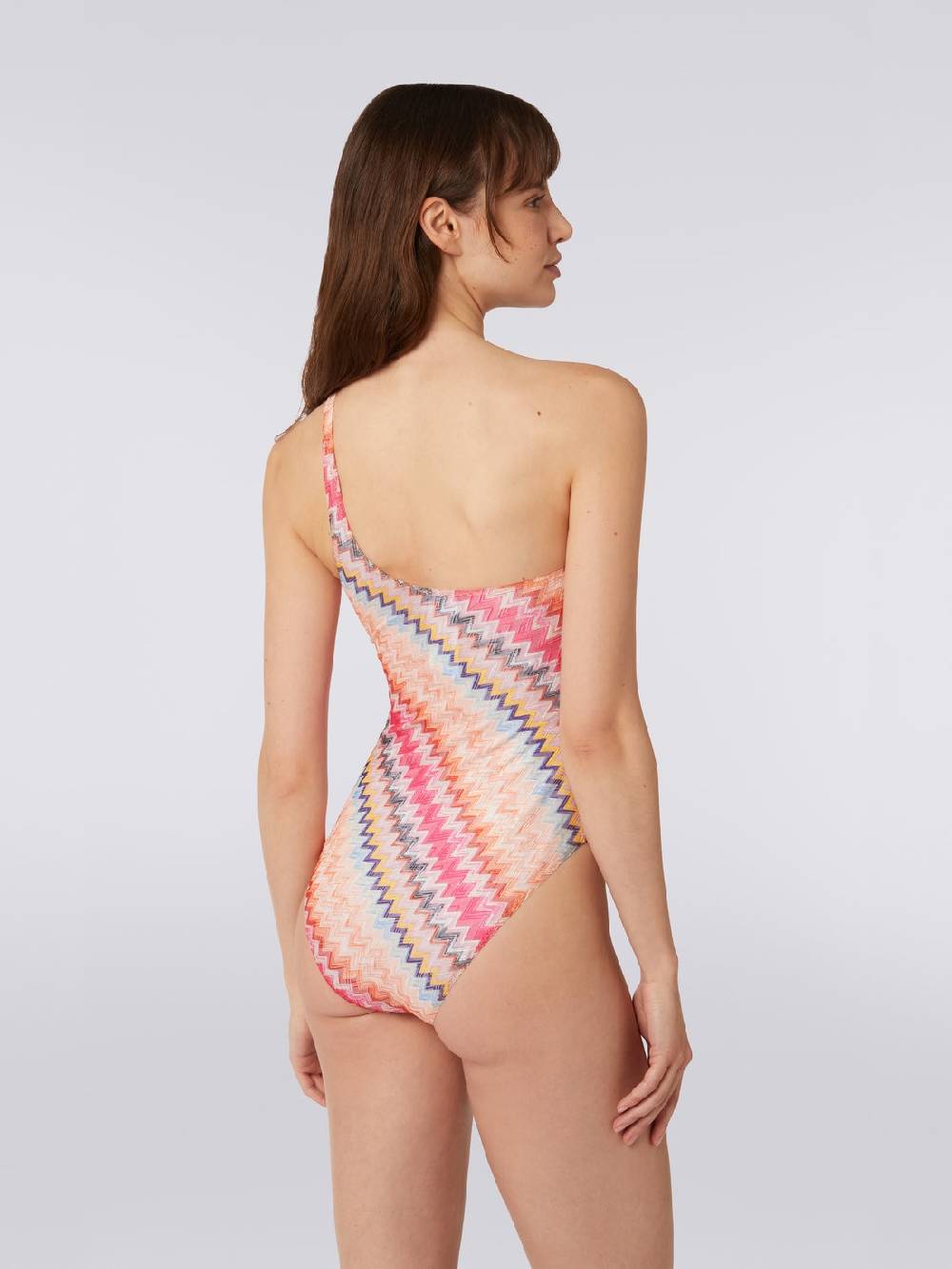 M Missoni Costume intero monospalla in viscosa chevron Presa