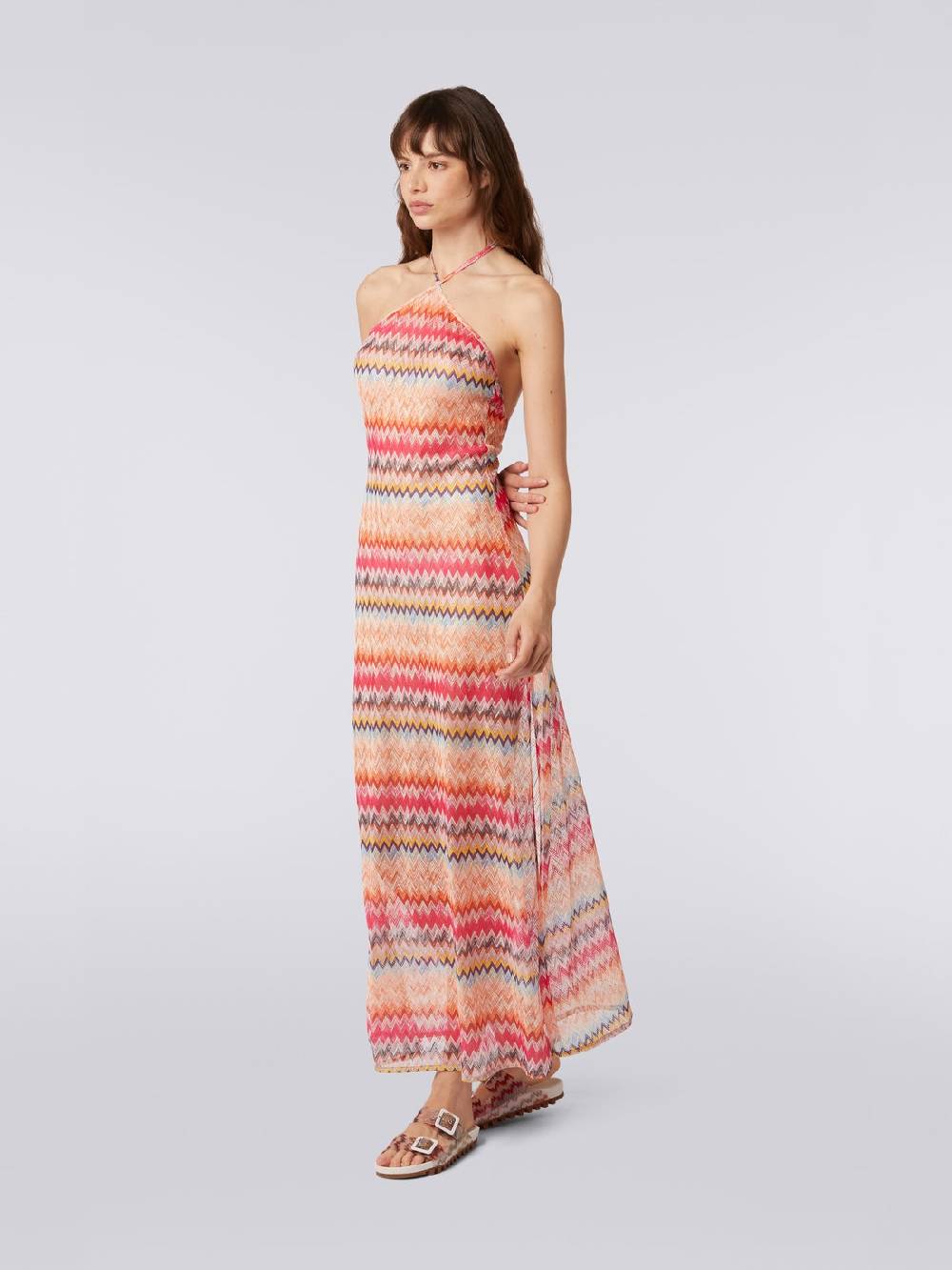 M Missoni Copricostume lungo in tulle di viscosa chevron Offerta