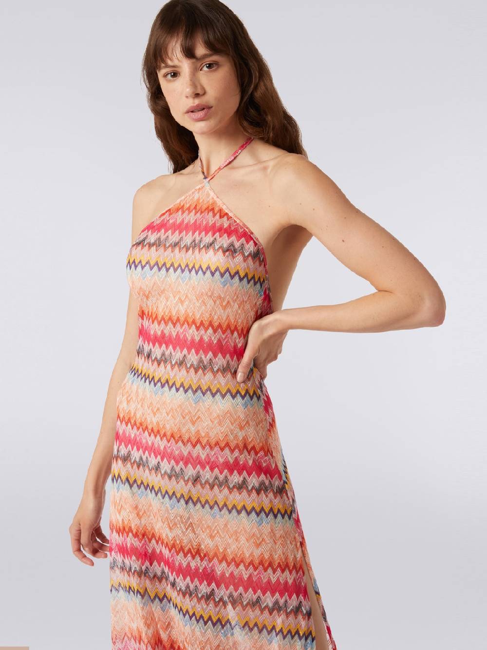 M Missoni Copricostume lungo in tulle di viscosa chevron Offerta