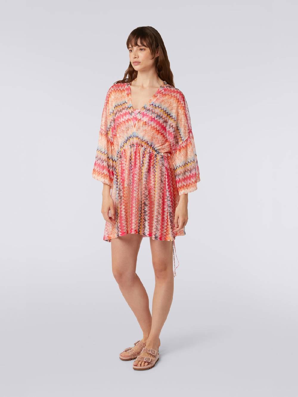M Missoni Copricostume corto in tulle di viscosa chevron Economico