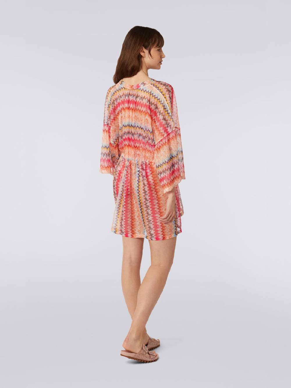 M Missoni Copricostume corto in tulle di viscosa chevron Economico