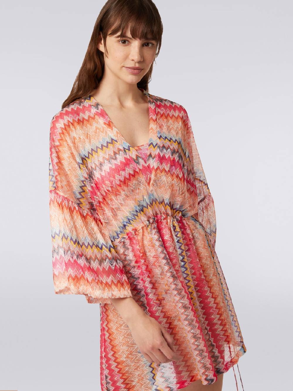 M Missoni Copricostume corto in tulle di viscosa chevron Economico