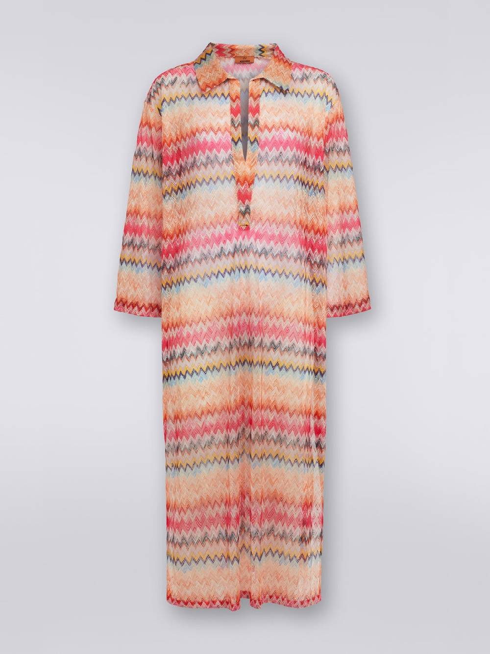 M Missoni Copricostume lungo con maniche lunghe in tulle di viscosa chevron Outlet