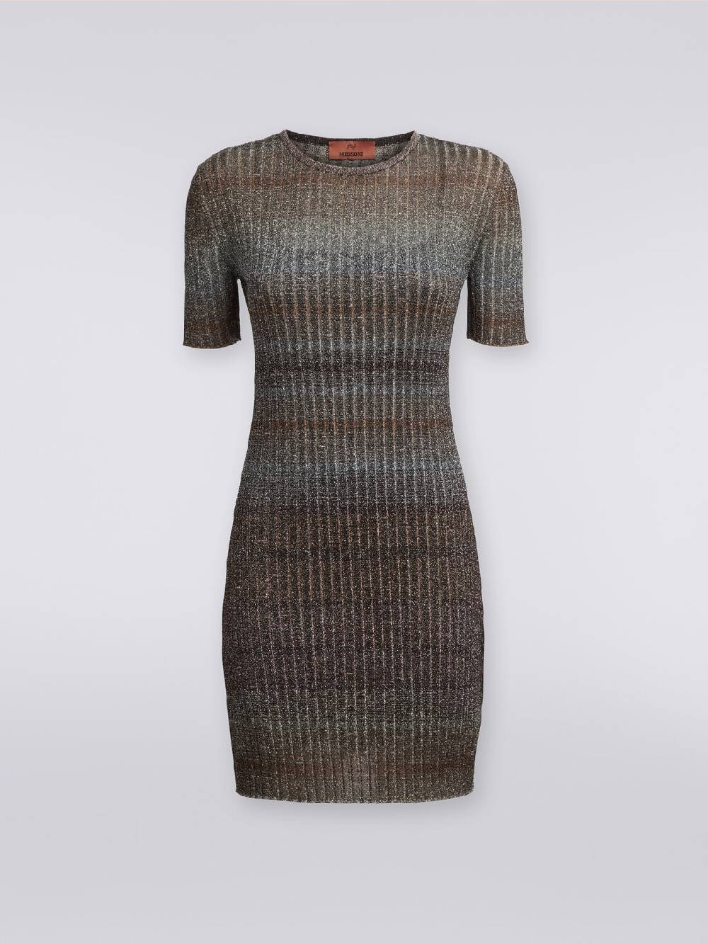 M Missoni Mini-abito girocollo a costine con lurex In Vendita
