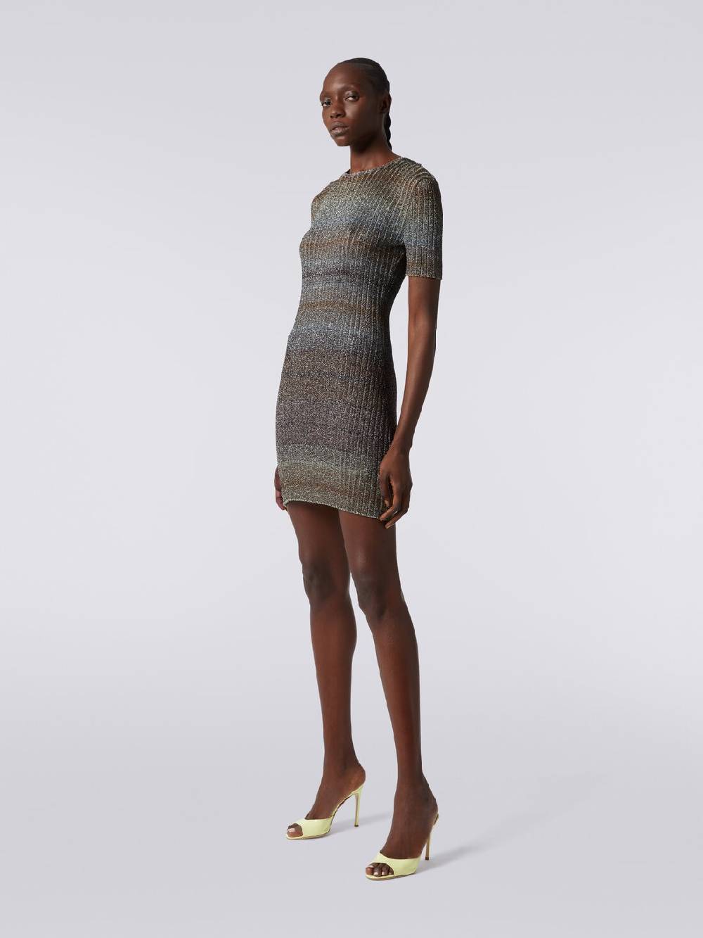 M Missoni Mini-abito girocollo a costine con lurex In Vendita