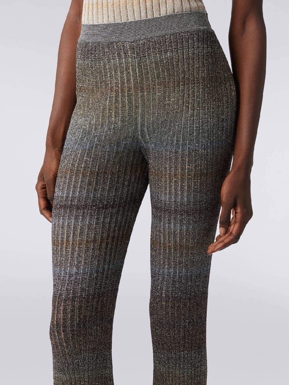 M Missoni Pantaloni dritti in viscosa e lurex a costine Saldi