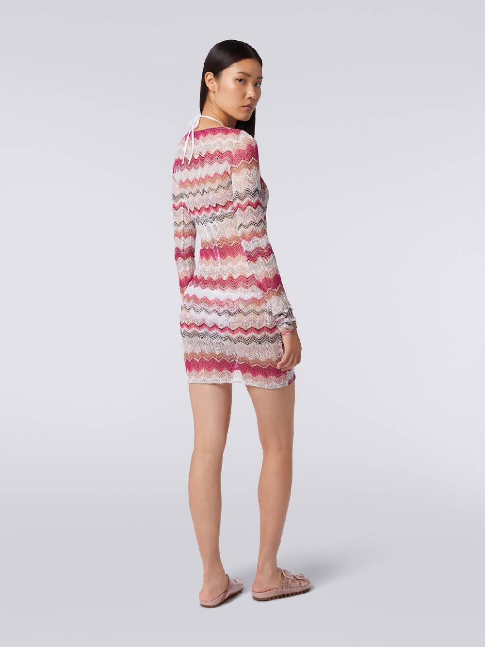M Missoni Abito crochet zig zag con lurex Vendita Economica