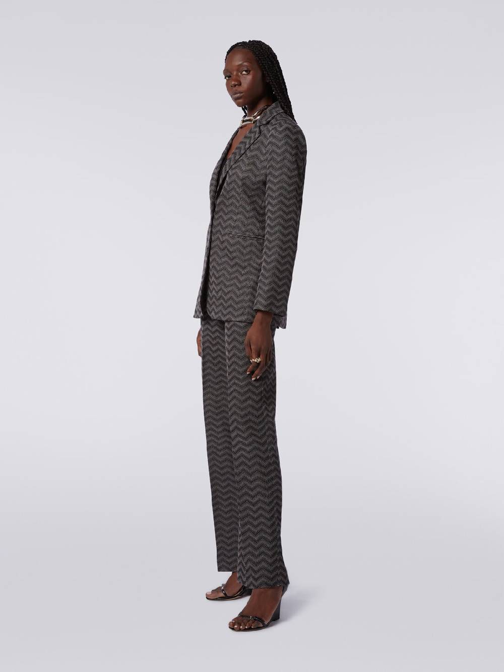 M Missoni Pantaloni dritti in cotone chevron Moda