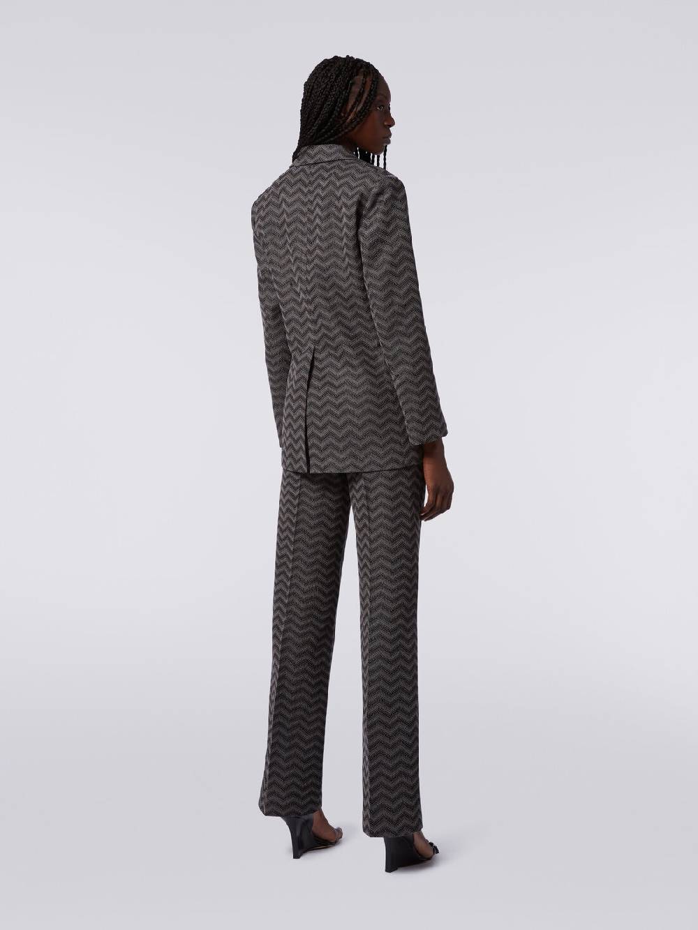 M Missoni Pantaloni dritti in cotone chevron Moda