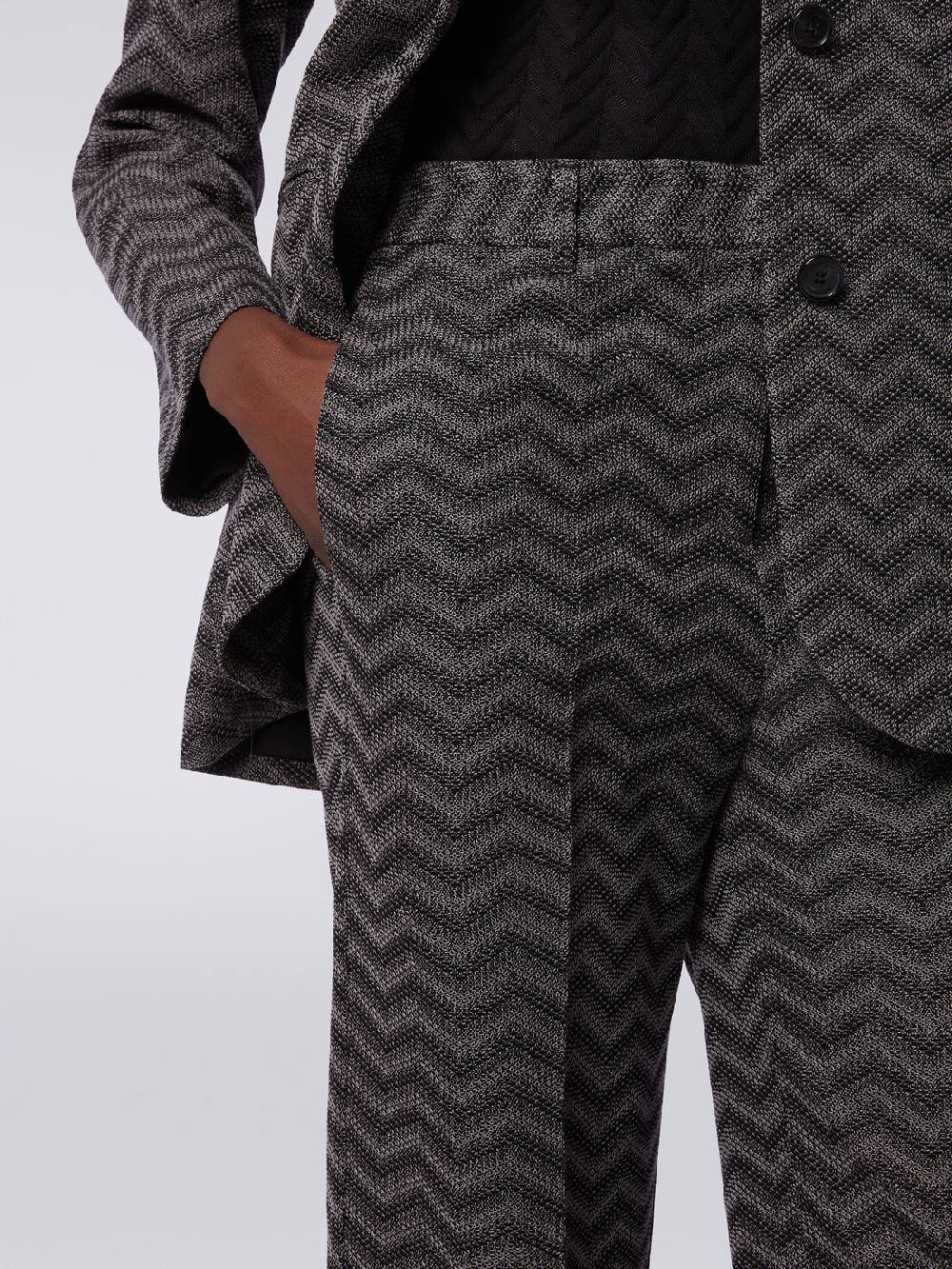 M Missoni Pantaloni dritti in cotone chevron Moda