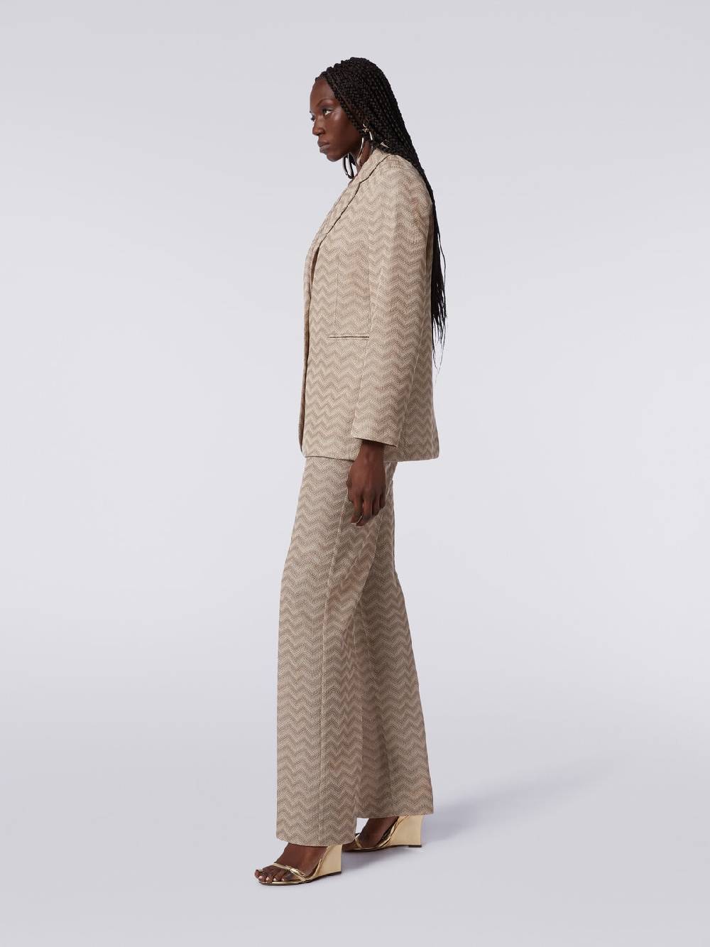 M Missoni Pantaloni dritti in cotone chevron Spedizione gratuita