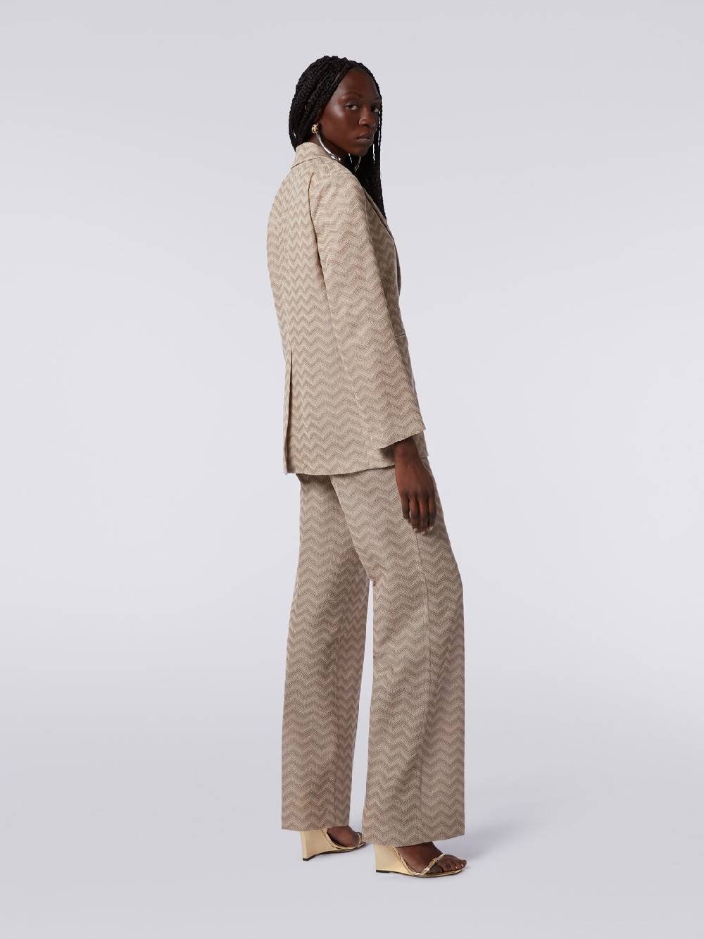 M Missoni Pantaloni dritti in cotone chevron Spedizione gratuita