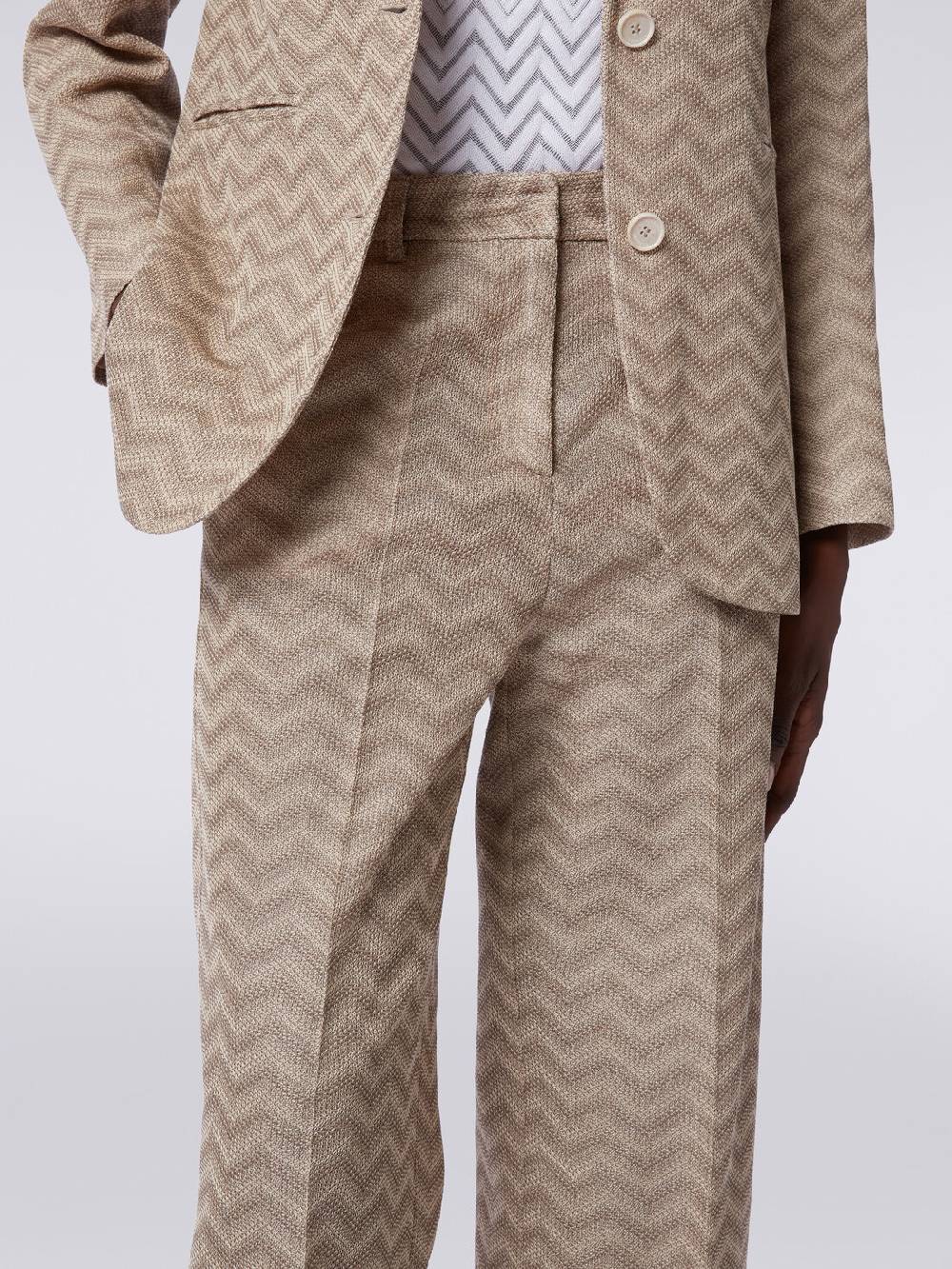 M Missoni Pantaloni dritti in cotone chevron Spedizione gratuita