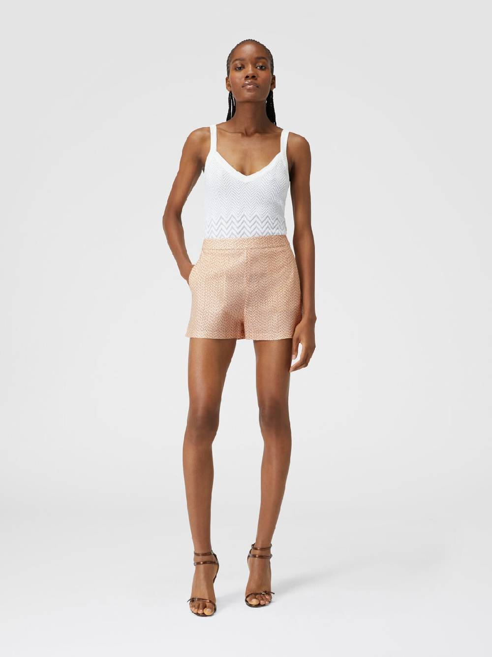 M Missoni Shorts in misto viscosa lamé chevron Negozio online di fabbrica
