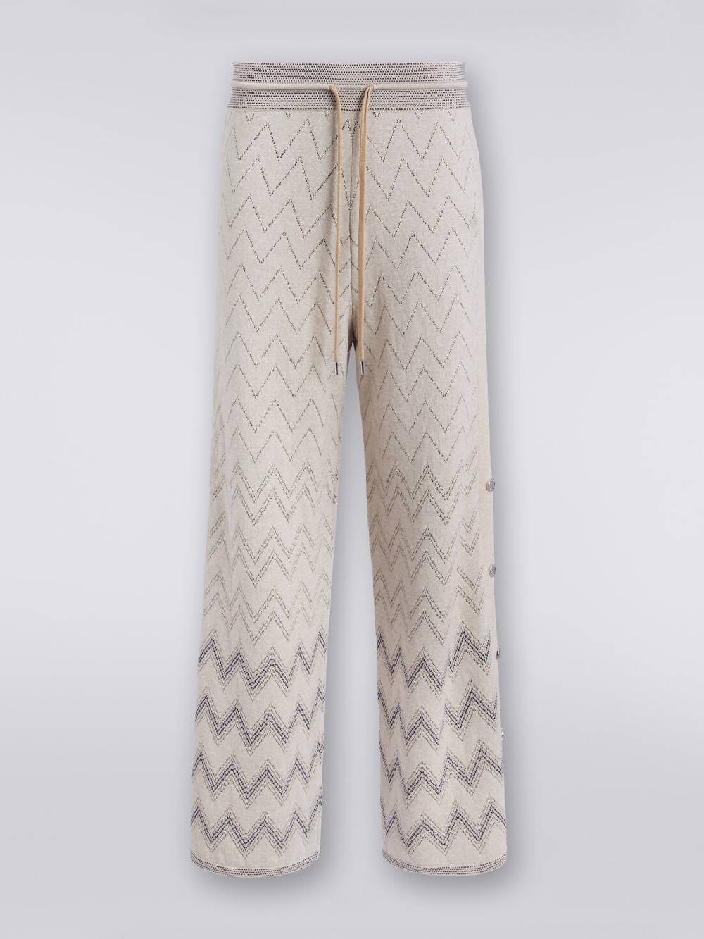 M Missoni Joggers in lana e viscosa zig zag con lurex Prezzo di fabbrica