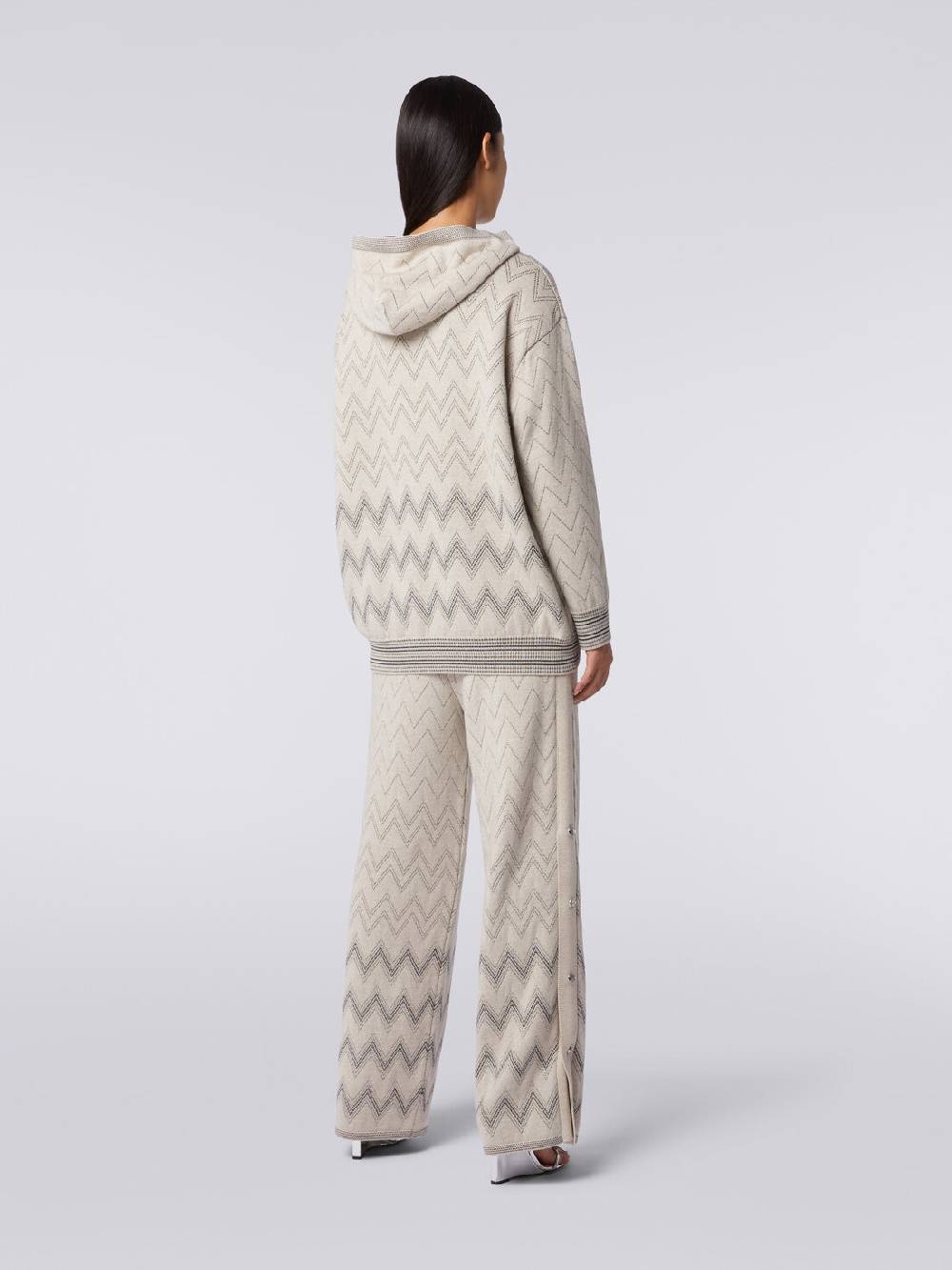 M Missoni Joggers in lana e viscosa zig zag con lurex Prezzo di fabbrica